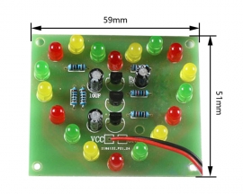 DIY Heart Shape 3 Colors LED Flashing Light, LED Electronic Soldering Kits for Beginners, Bikes Electric Car Taillights DIY